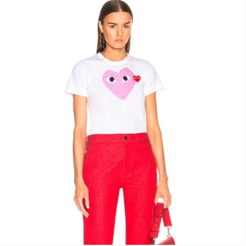 Comme des Garçons PLAY Tee Shirt Pink Heart - Picture 5 of 17